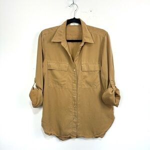 Aritzia Babaton Utility Button Down Shirt Sz Small